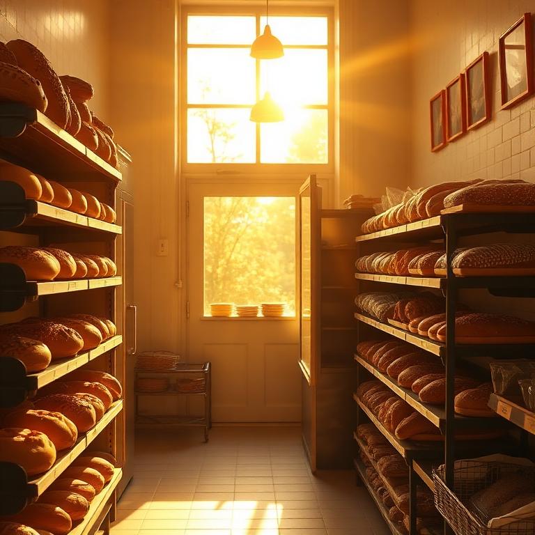 Maria Paz Pastry bakery interior at golden hour